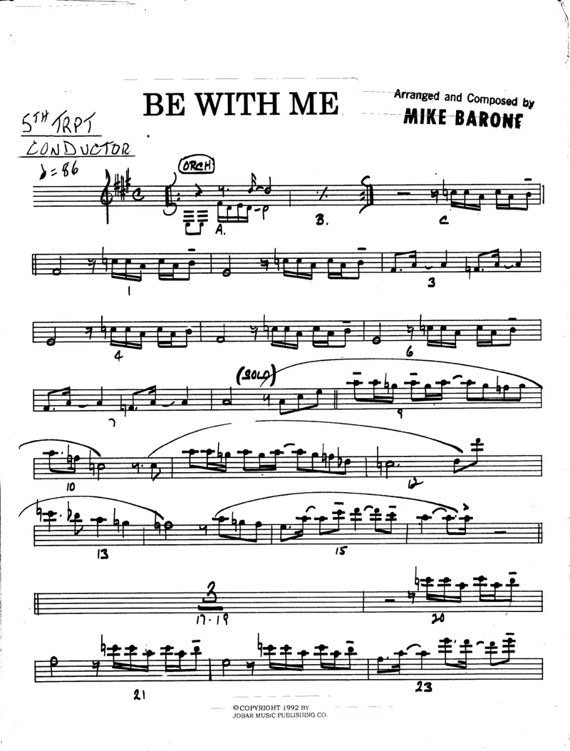 Be With Me score preview