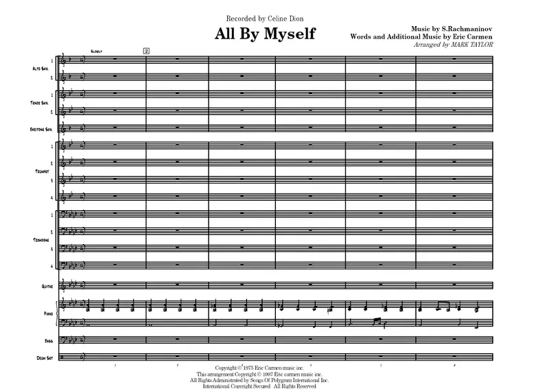 All By Myself score preview