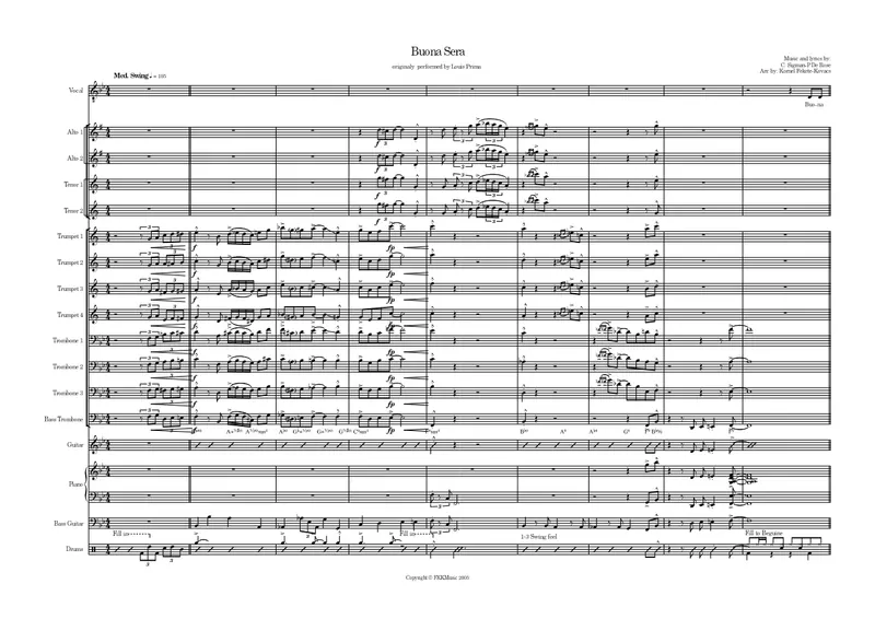 Buona Sera (in Bb) @ C Sigman-P DeRose @ Fekete-Kovacs Kornel score preview