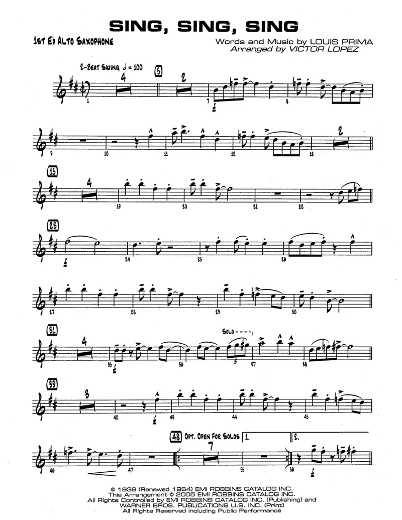 Sing, Sing, Sing score preview