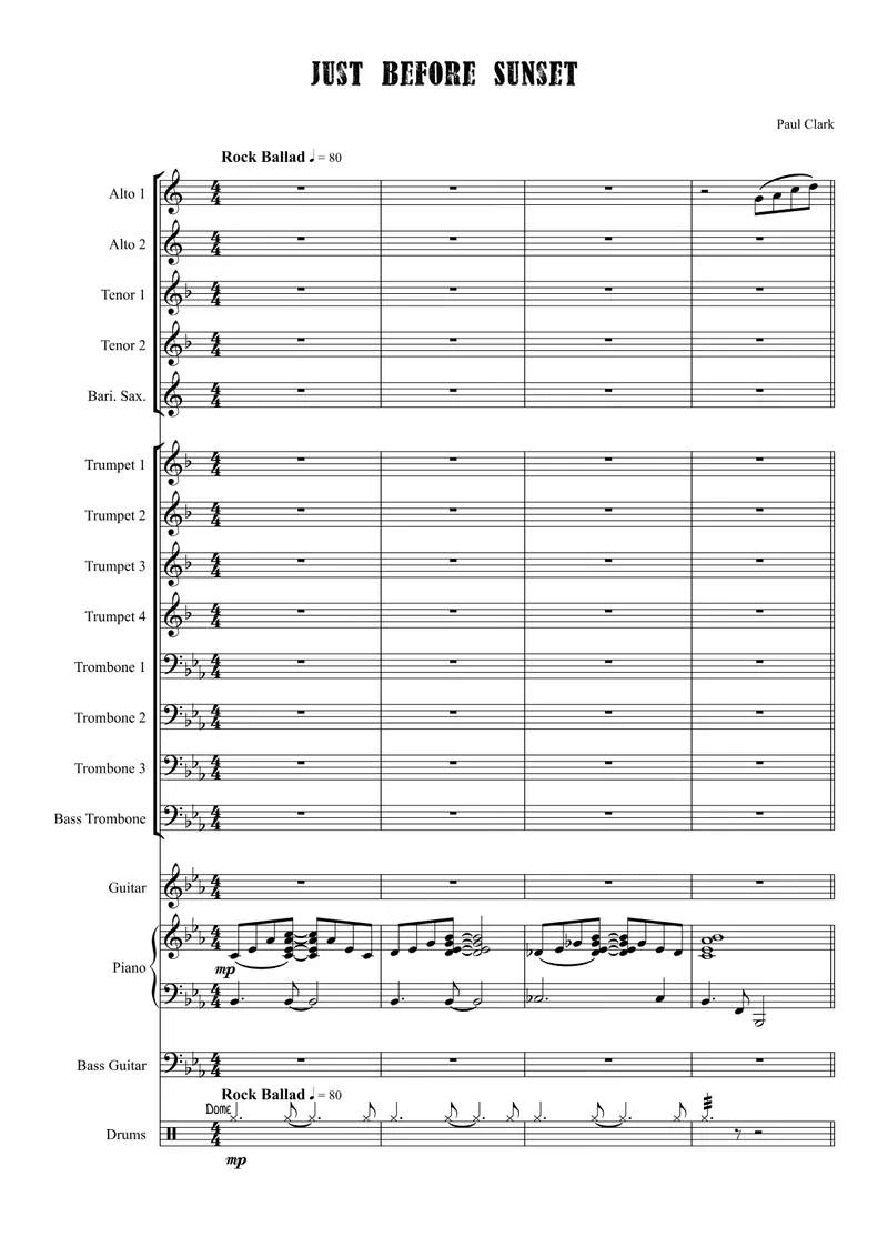 Just Before Sunset score preview