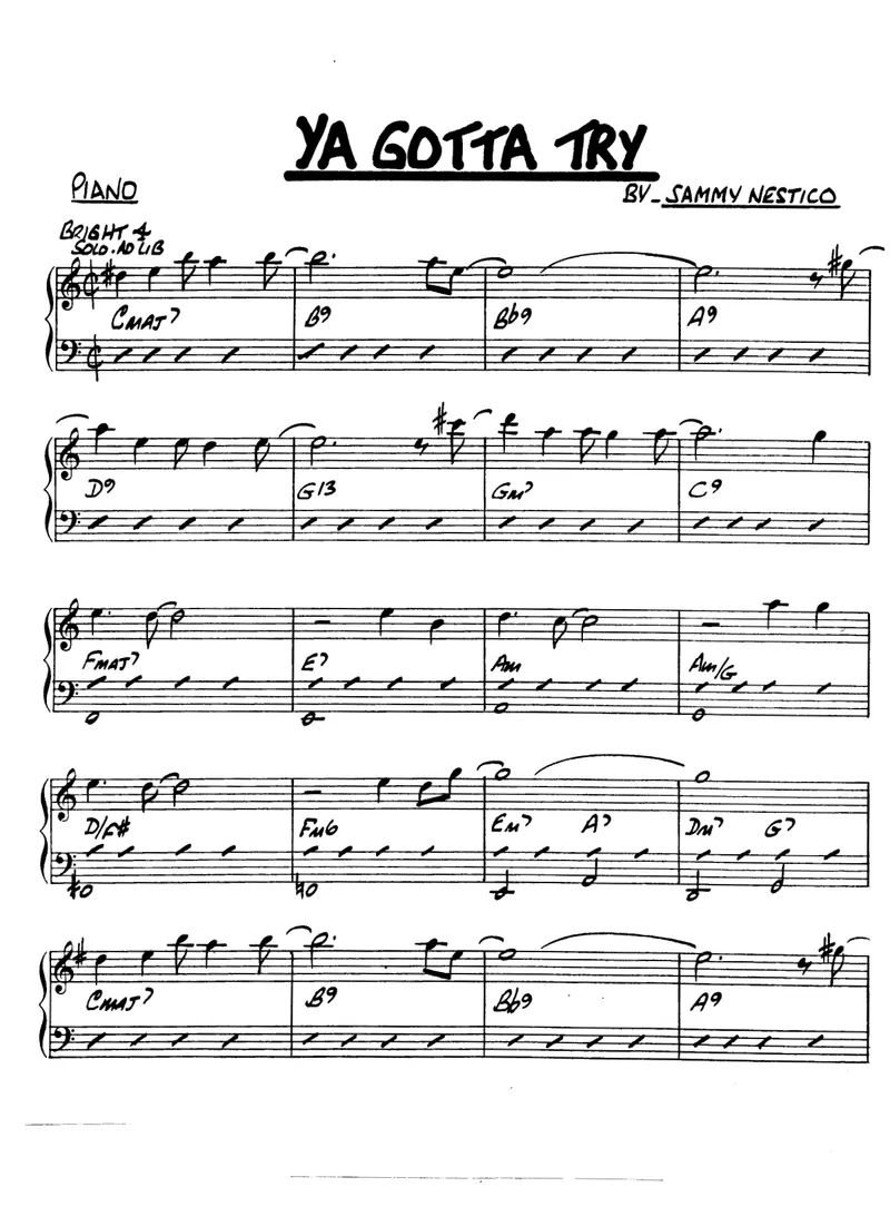 Ya Gotta Try...Easy score preview