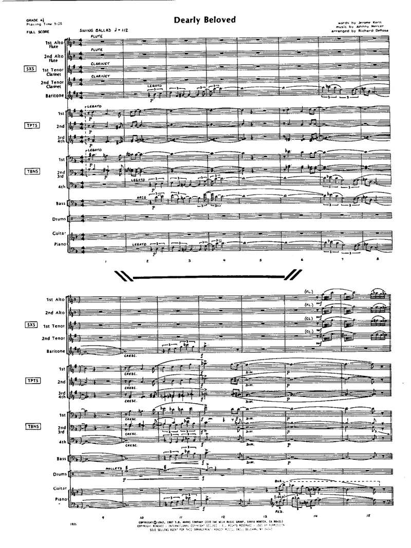 Dearly Beloved score preview