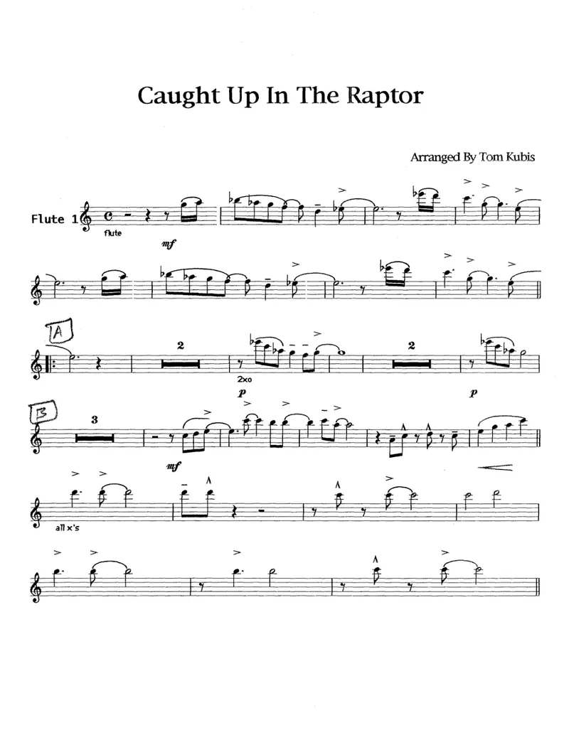 Caught Up In The Raptor score preview