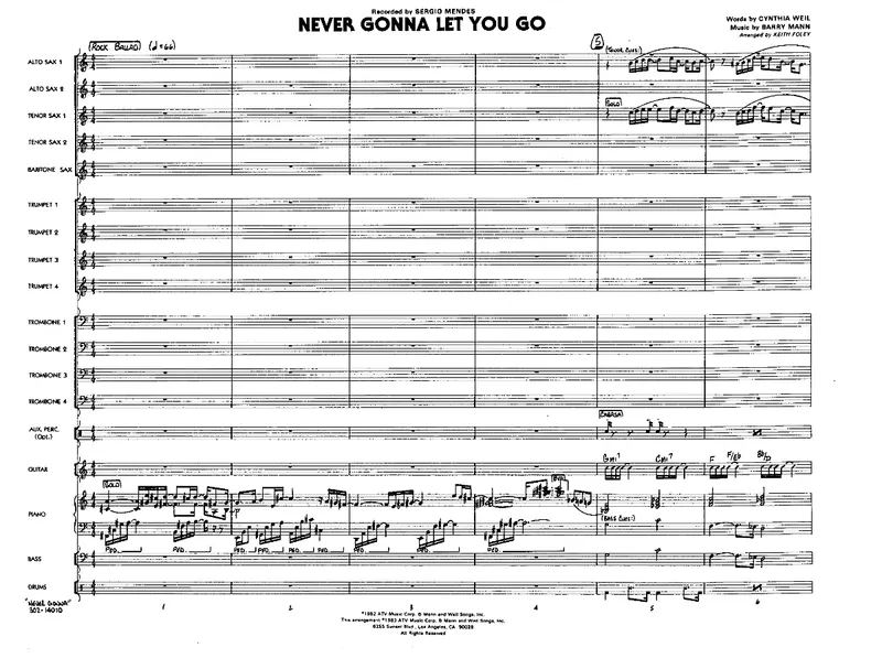 Never Gonna Let You Go score preview