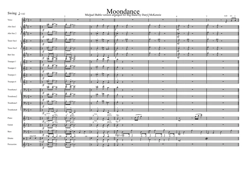 Moondance (Deryl McKenzie) M.Buble -Vocal score preview