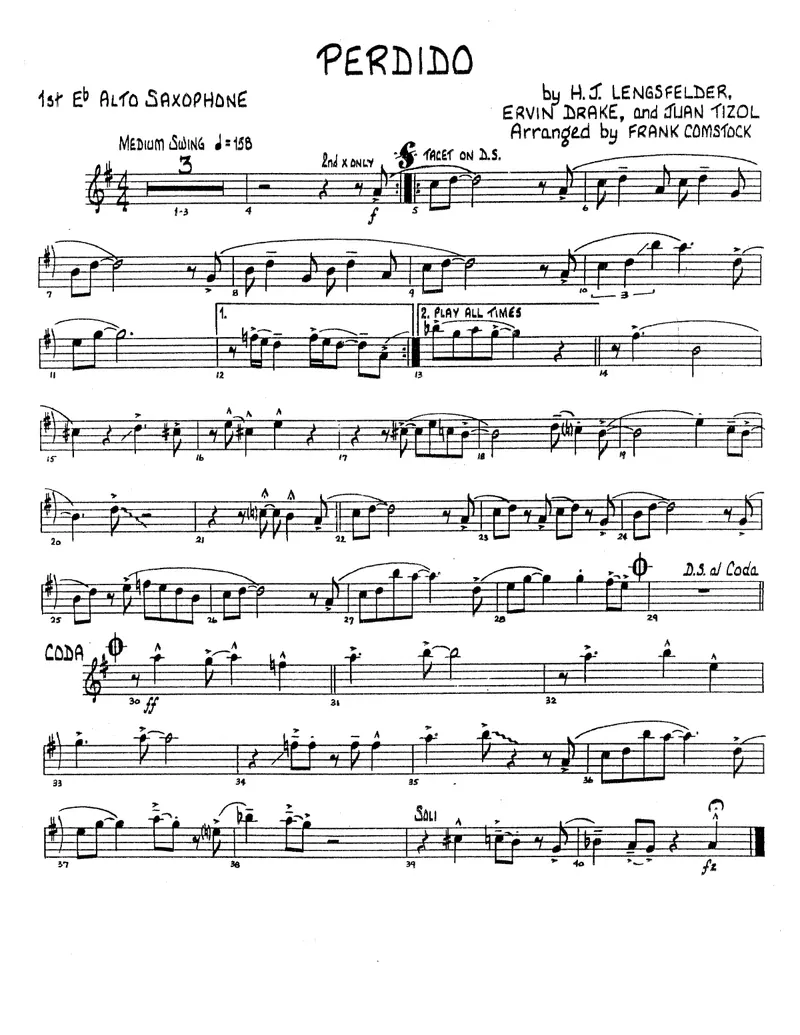 Perdido score preview