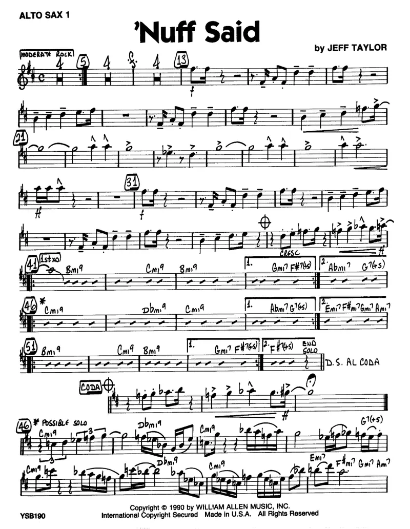 Nuff Said score preview