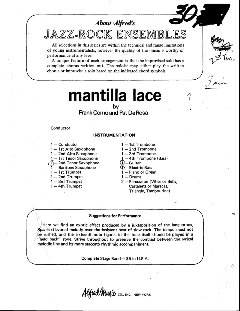 Mantilla Lace score preview