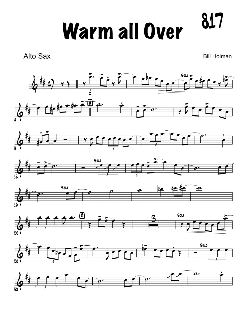 Warm All Over score preview