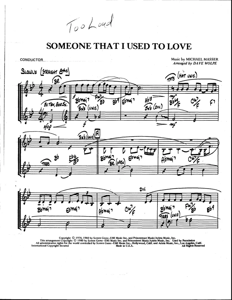 Someone That I Used To Love score preview