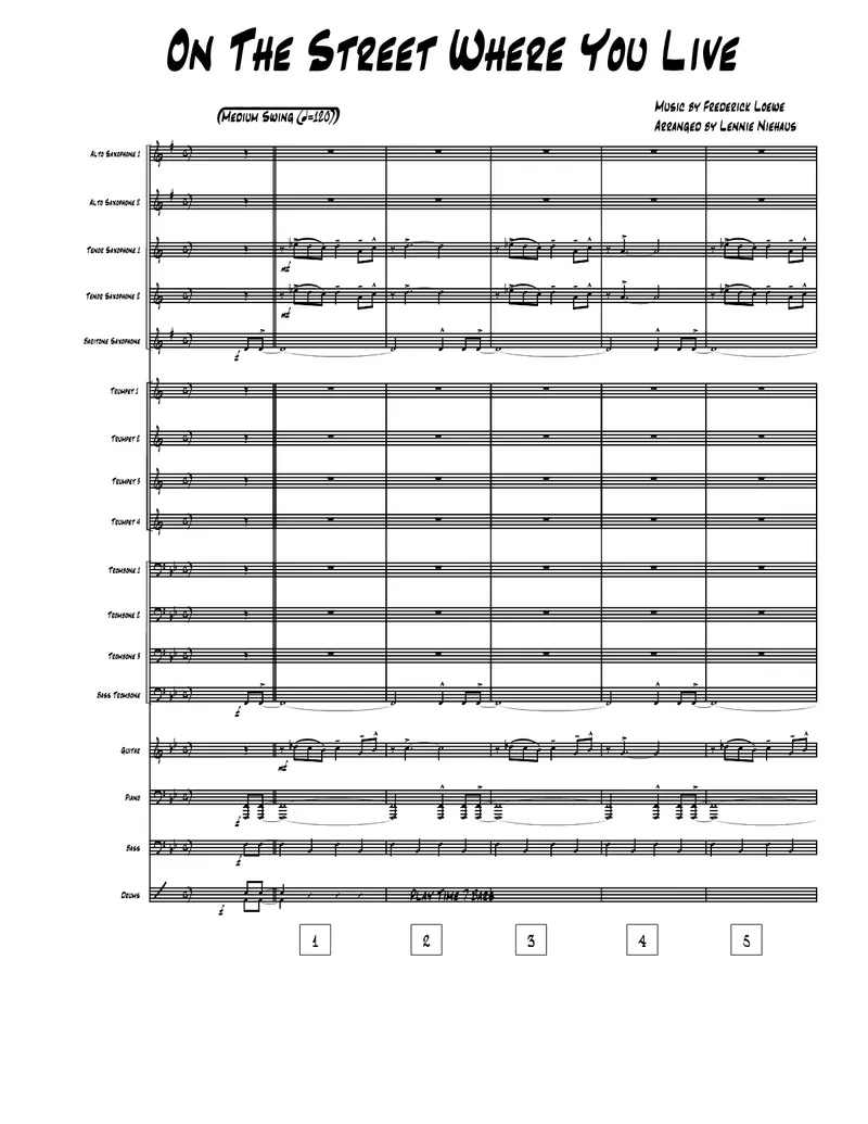 On The Street Where You Live score preview