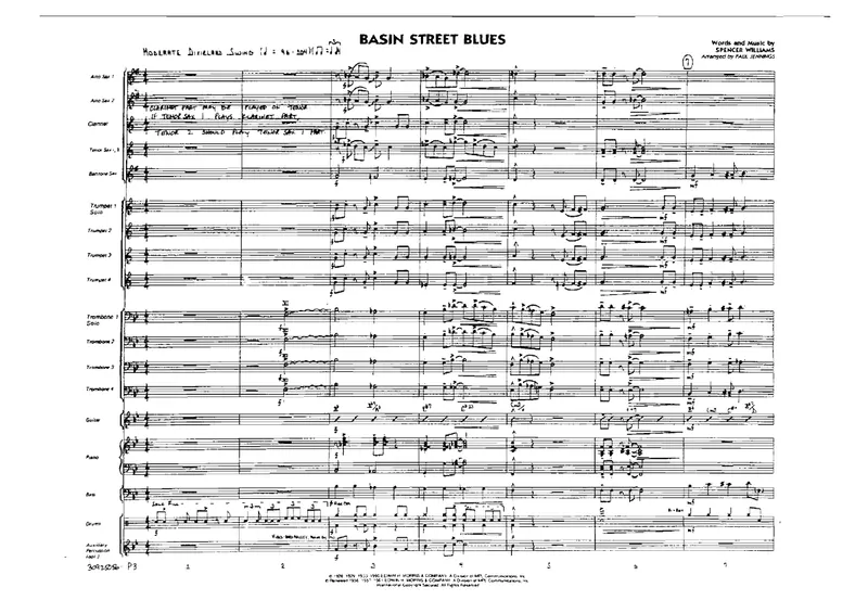 Basin Street Blues score preview