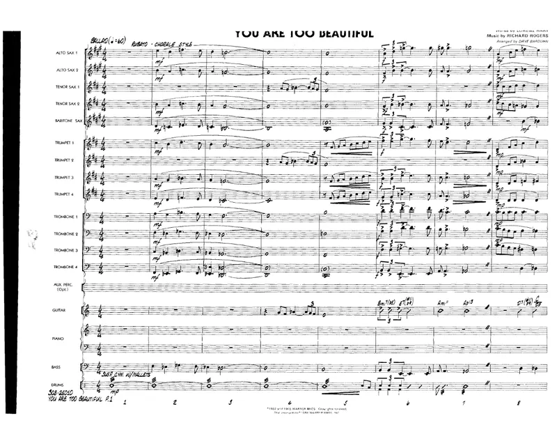 You Are Too Beautiful score preview