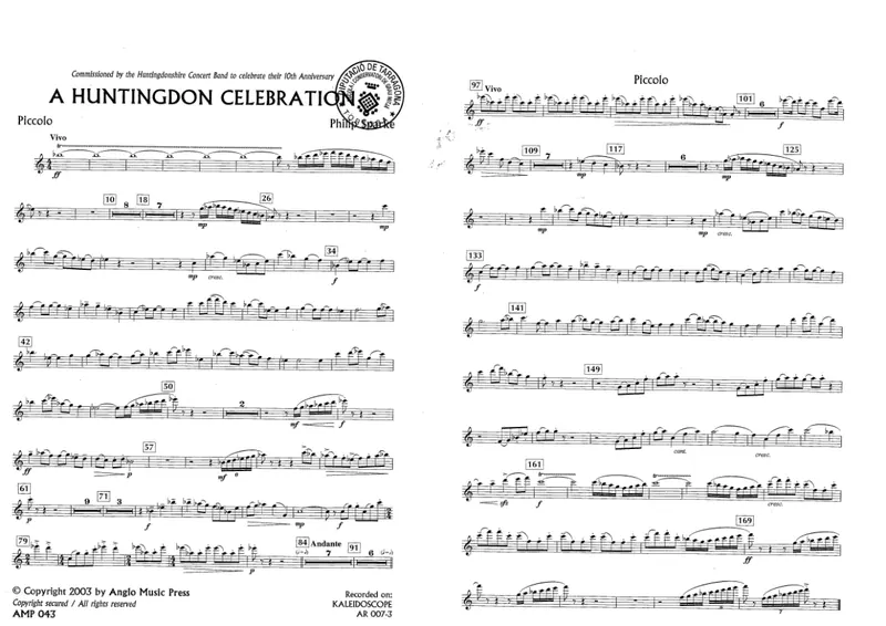 A Huntingdon Celebration score preview