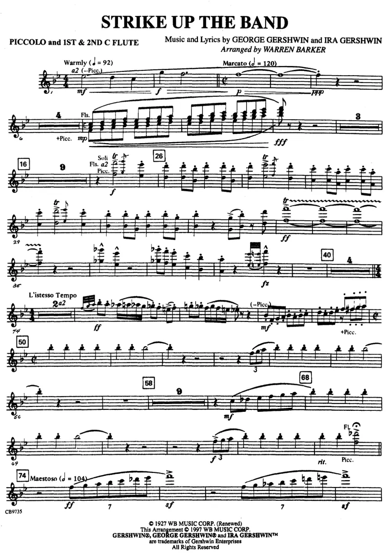 Strike Up The Band score preview