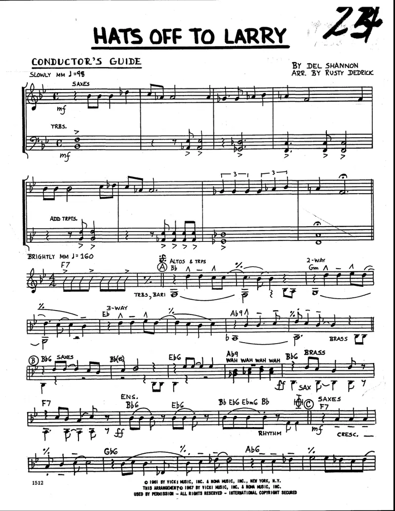 Hat's Off To Larry score preview