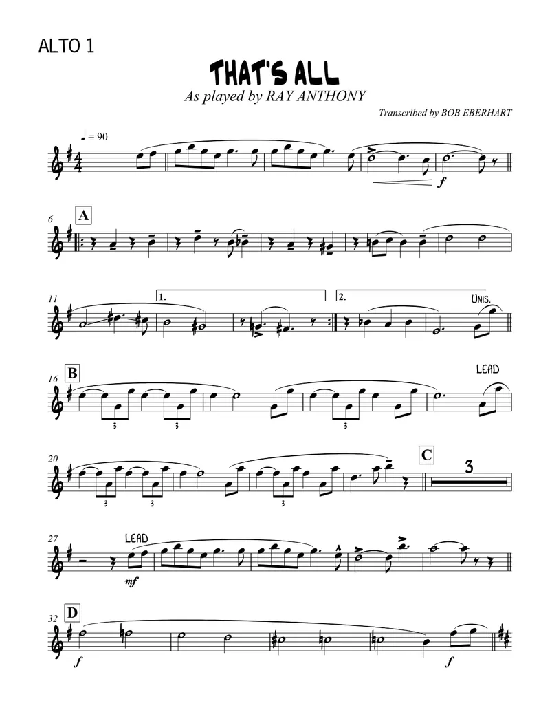 Thats All (Ray Anthony) B.Eberhart score preview