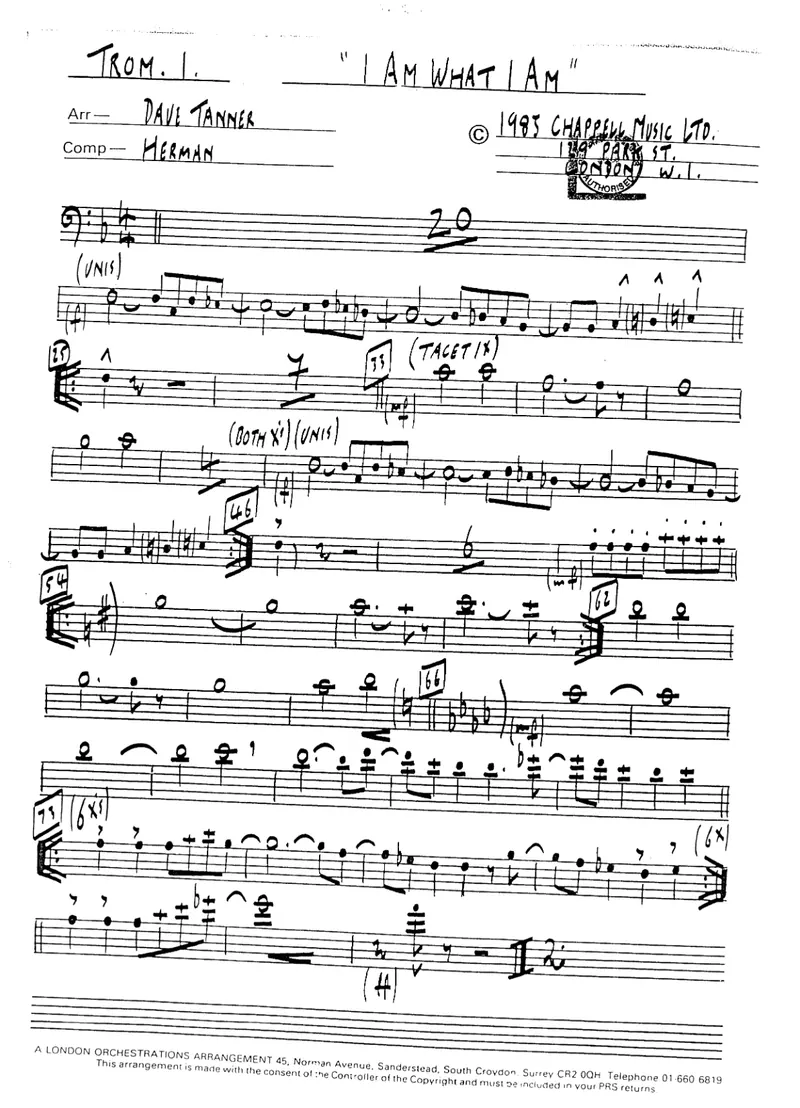 I Am What I Am score preview