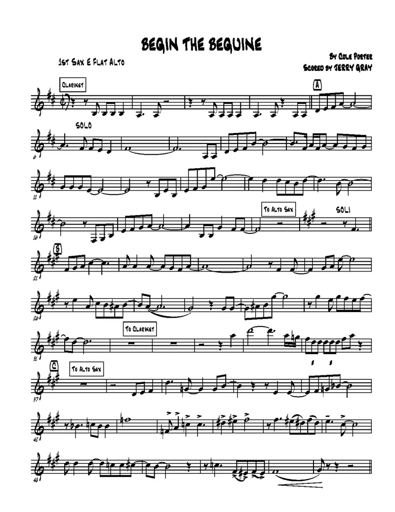 Begin The Beguine score preview