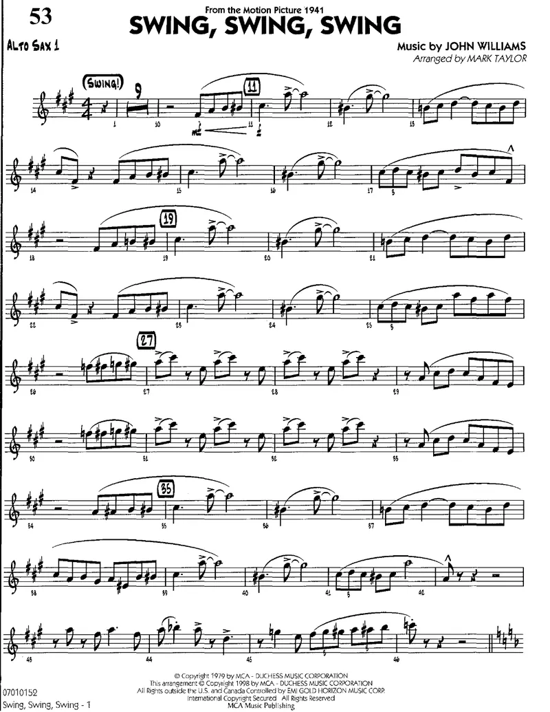 Swing Swing Swing score preview