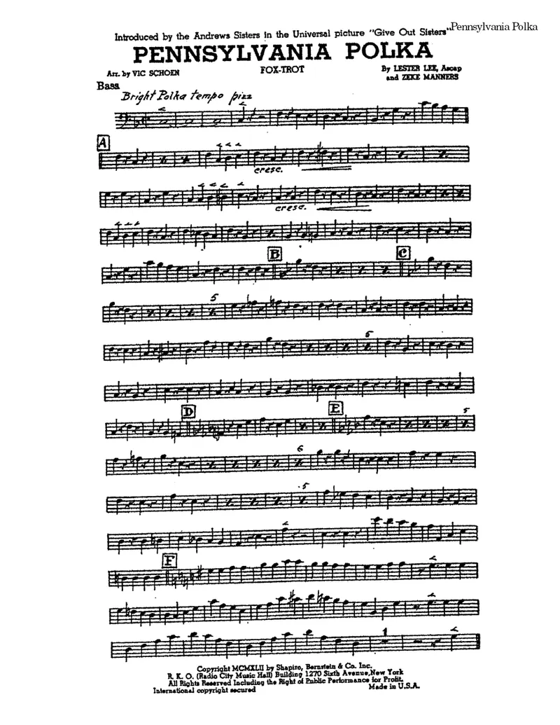 Pennsylvania Polka score preview