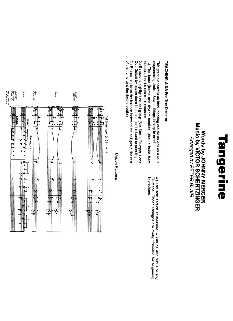 Tangerine score preview