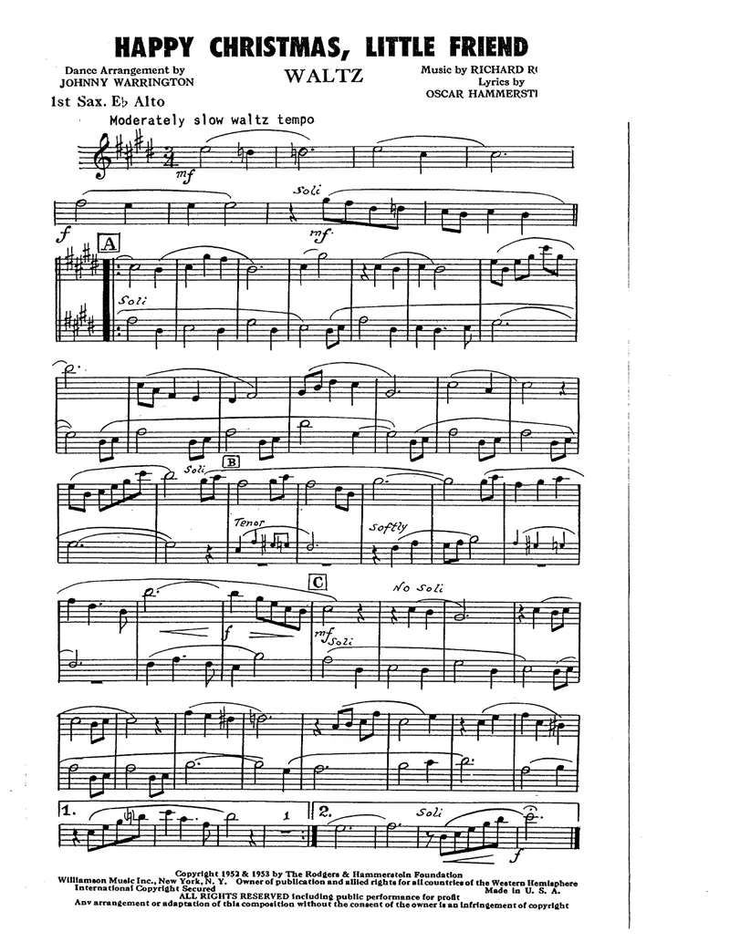 Happy Christmas, Little Friend score preview