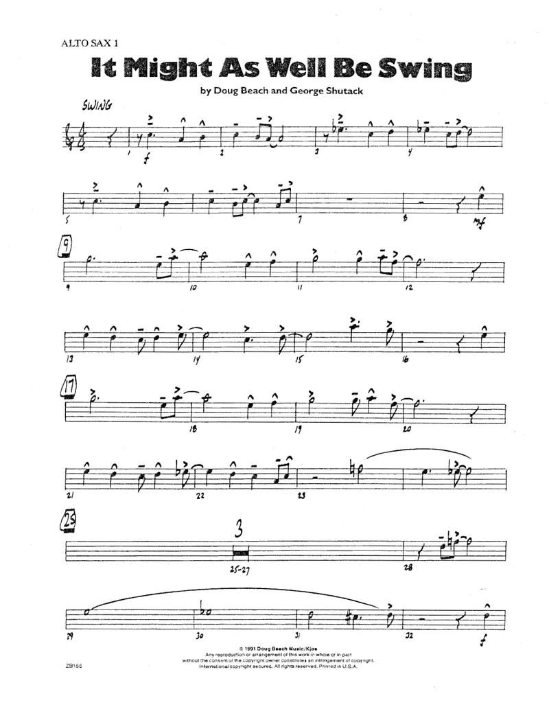 It Might As Well Be Swing score preview