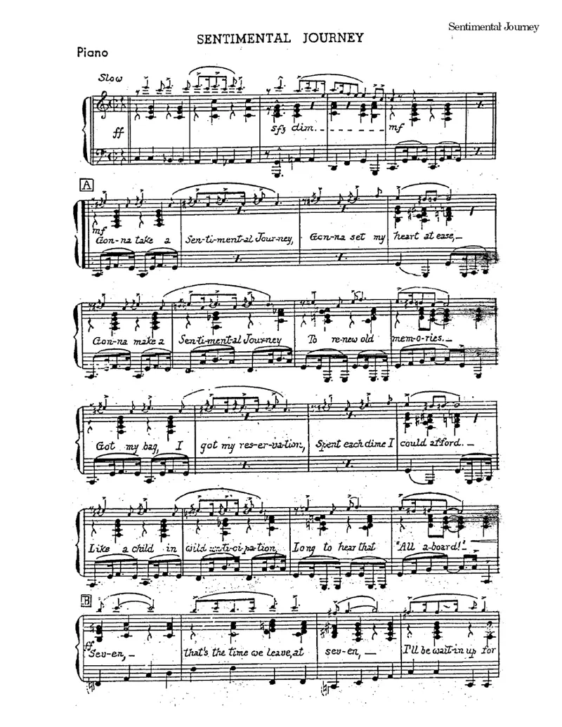 Sentimental Journey score preview
