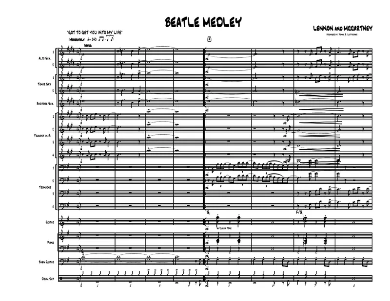 Beatles Medley score preview