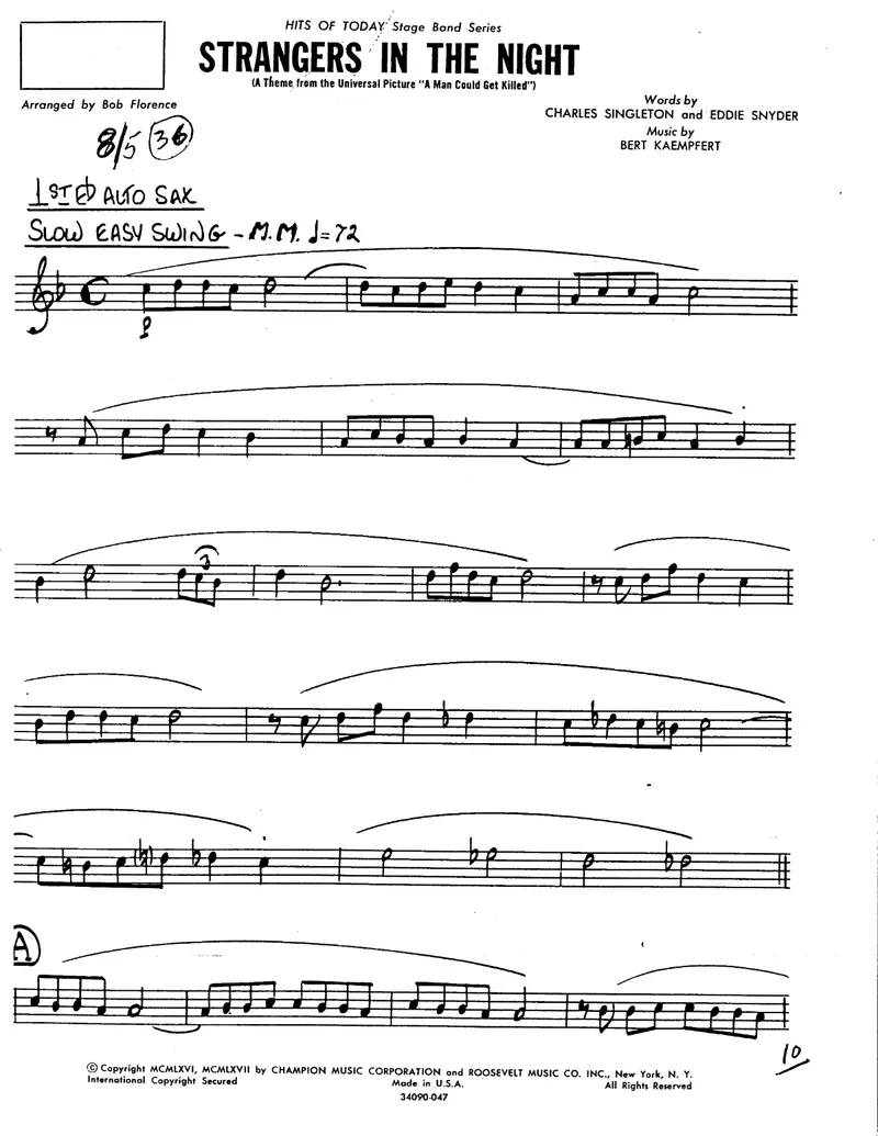 Strangers In The Night score preview