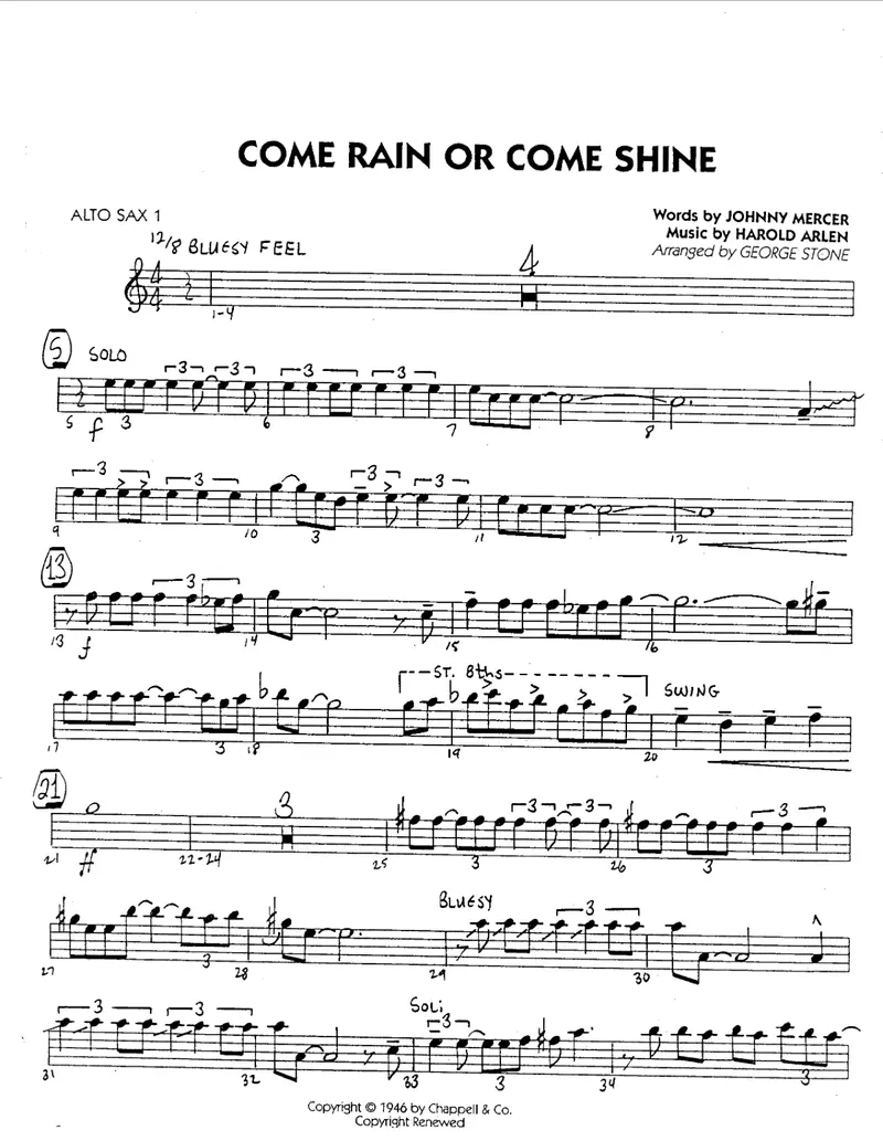 Come Rain Or Come Shine score preview