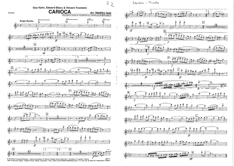 Carioca score preview