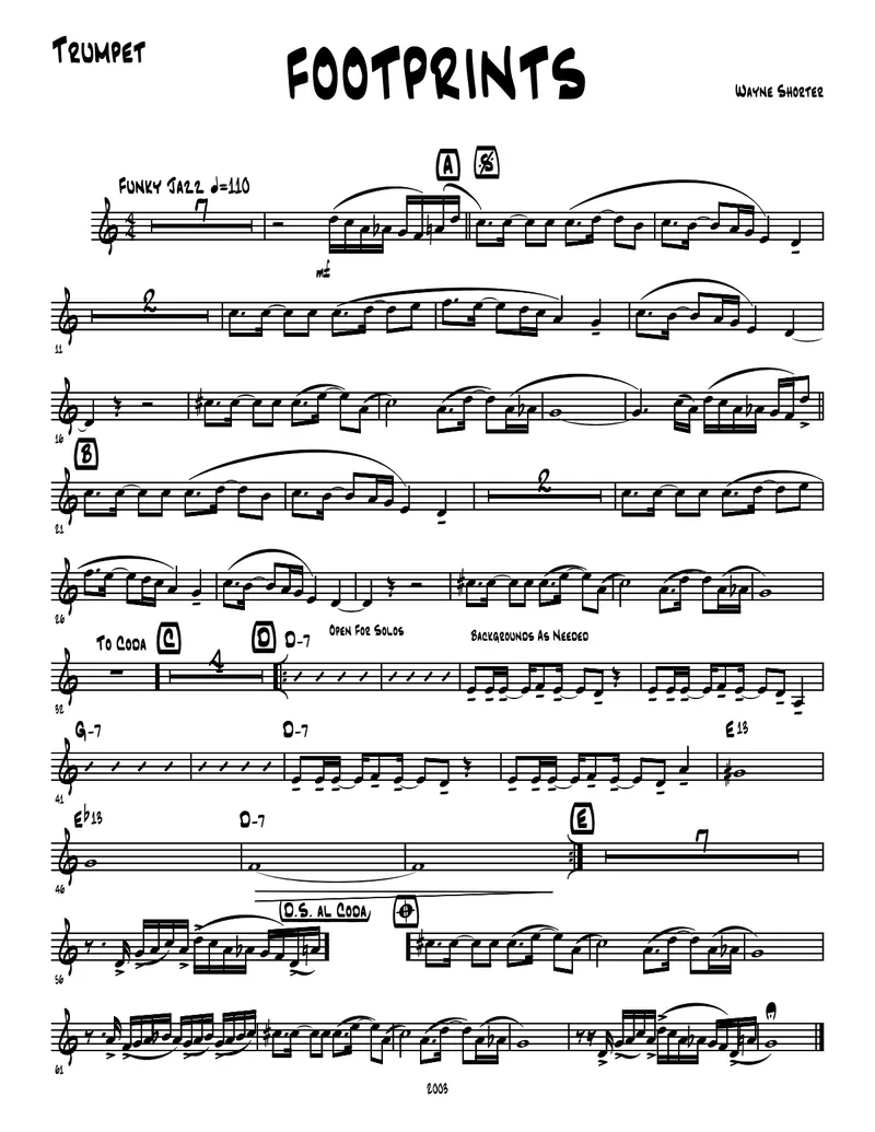 Footprints score preview