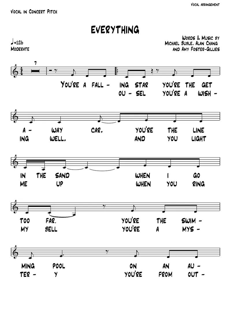 Everything [M.Buble] Latin score preview