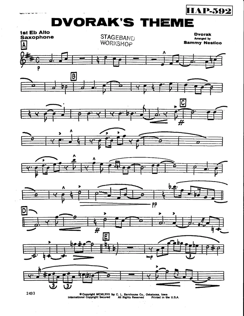 Dvorak's Theme score preview
