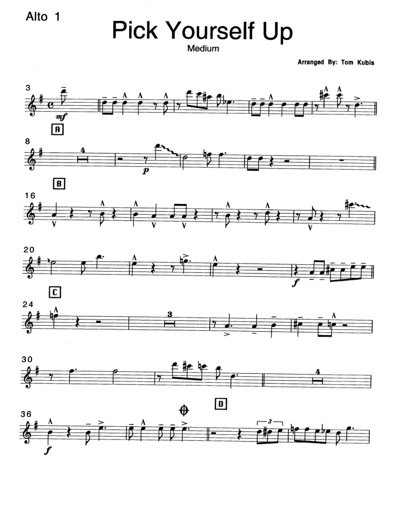 Pick Yourself Up score preview