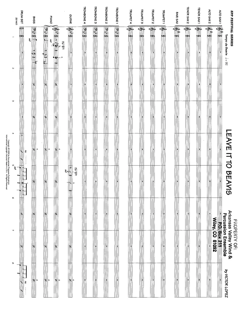 Leave It To Beavis score preview