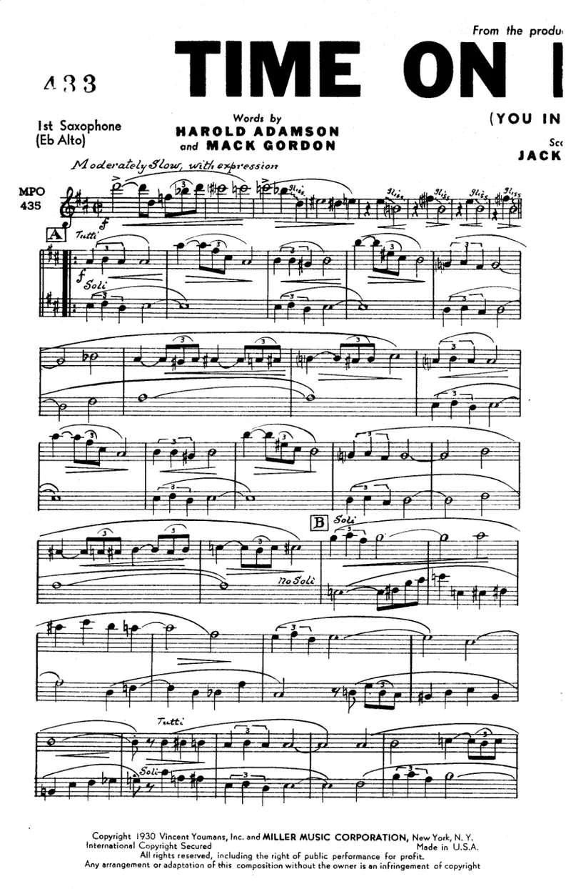 Time On My Hands score preview