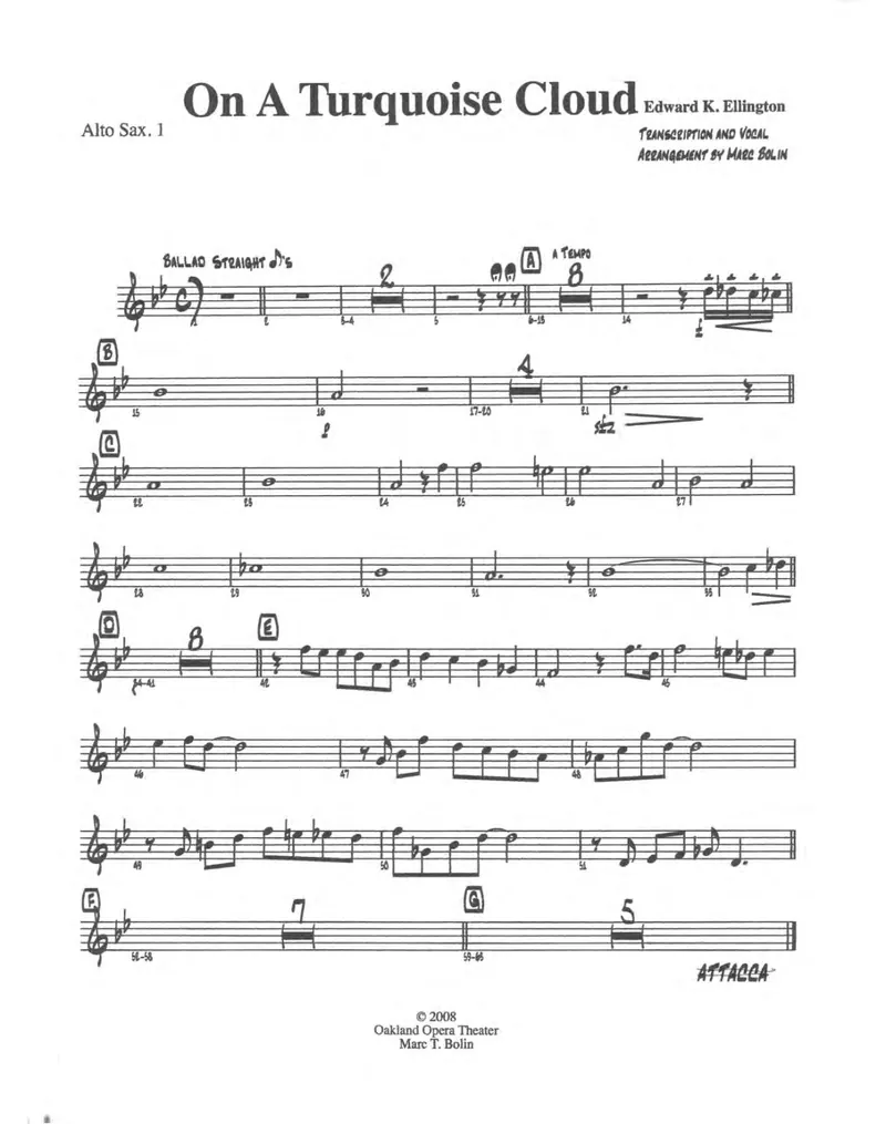 On A Turquoise Cloud score preview
