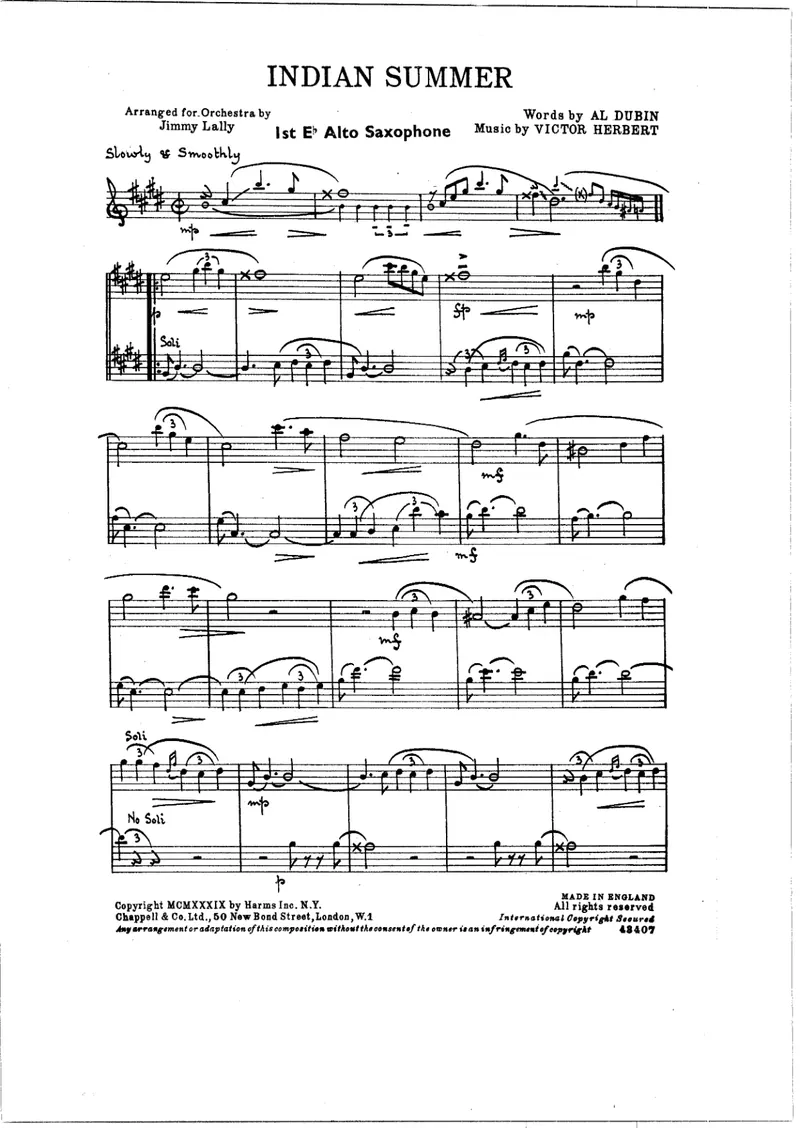 Indian Summer score preview