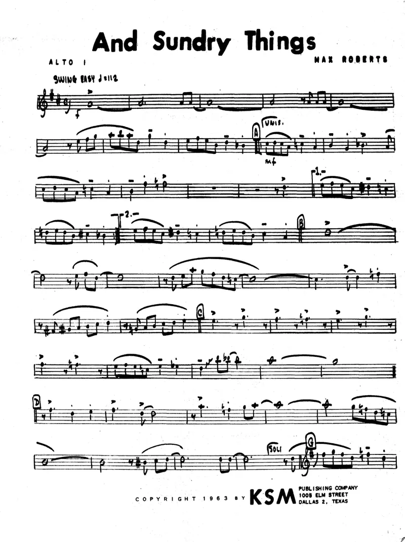 And Sundry Things score preview