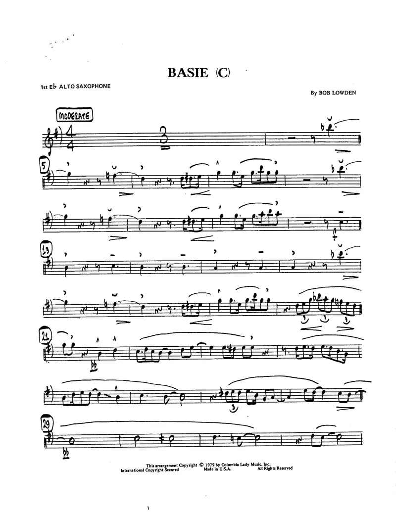 Basie C score preview