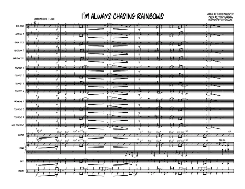 I'm Always Chasing Rainbows score preview
