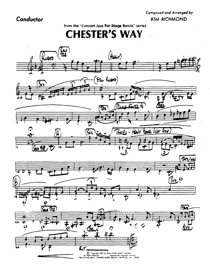 Chester's Way score preview
