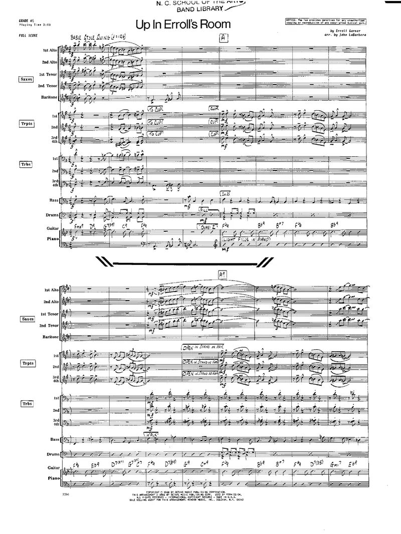 Up In Erroll's Room score preview