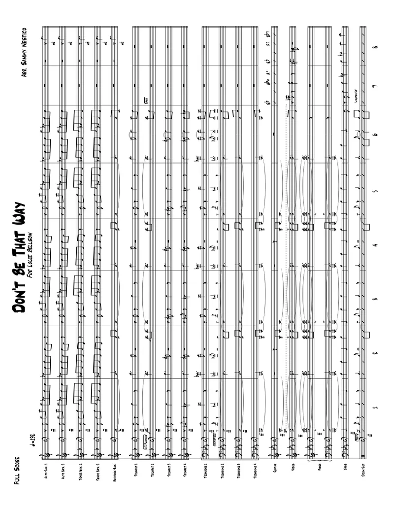 Don't Be That Way score preview