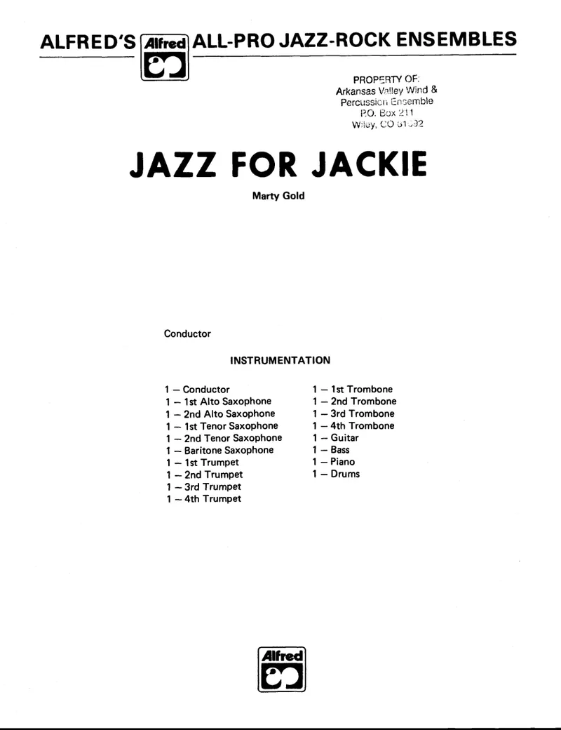 Jazz For Jackie score preview