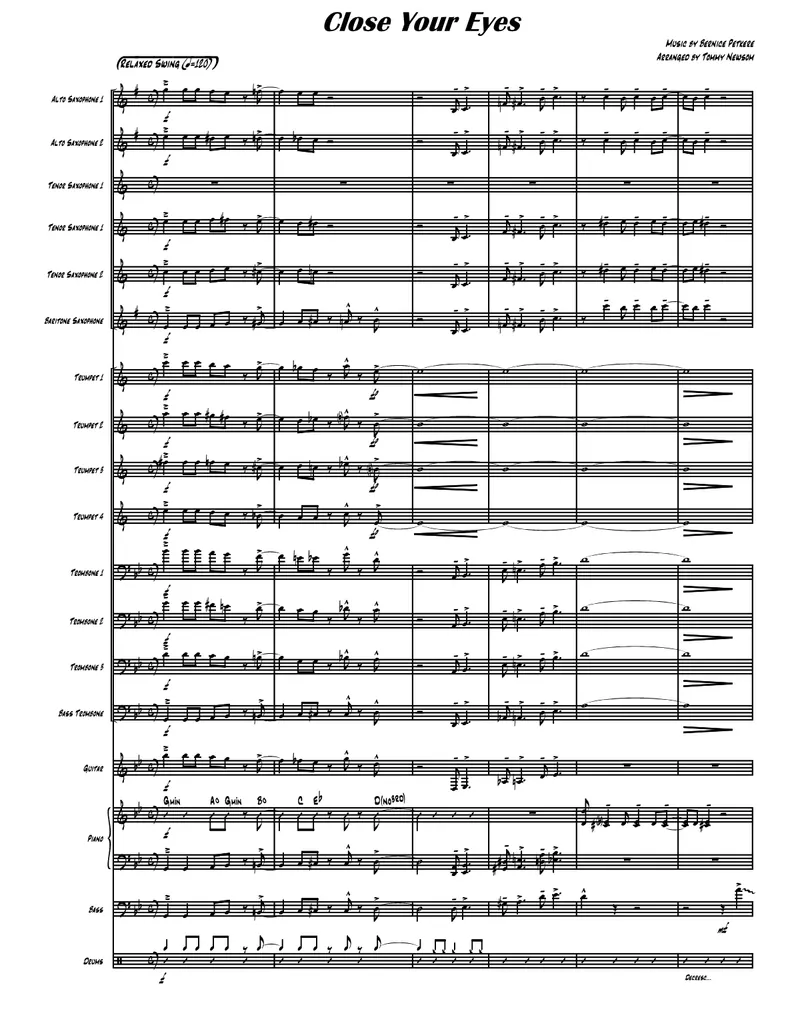 Close Your Eyes score preview